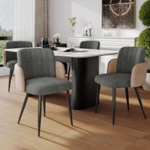 Redom - Velours bouclé de haute qualité (4 pièces), chaise de salon, chaise de salle à manger, chaise de cuisine avec dossier, chaise avec