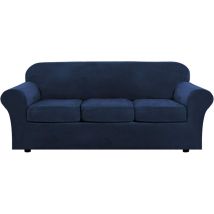 Housses De Canapé Modernes En Velours Peluche 4 Pièces Housse De Canapé Housses De Canapé En Velours Épais De Luxe Pour Canapé 3 Coussins, Lavable En 