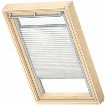 Original store plissé tamisant (fhl), cadre argenté, S06 Blanc Motif Fleurs - Velux