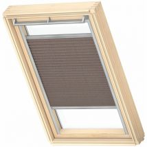 Original store plissé tamisant (fhl), cadre argenté, M04 Marron Motif Pointillé - Velux