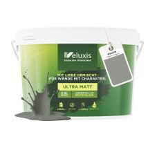 Veluxis Wandfarbe Grau Für Den Innenraum - 2,5 Liter & Deckkraft-klasse 1, Streifenfrei, Tropfarm & Öko Farbe, Voc-frei - (original Oregano)