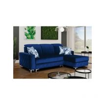 Sliding Wardrobes 4u - Haven Plush Velvet Small/Large Sleek Style Storage Sofa Bed (Blue - SmallRight)