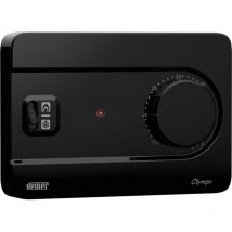 VE757600 olympo - Termostato Ambiente da Parete con Manopola, Alimentazione 230V, Nero - Vemer