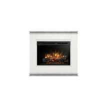 Outinfire - vena - Caminetto elettrico a libera installazione a led - 26' - Bianco opaco / Cemento - 97 x 89 x 35,3