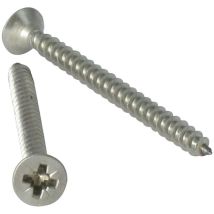 Vis Express - vba Vis bois agglo Tête fraisée tf Pozi N°2 3.5X45 Filetage total Inox A4-10 pièces