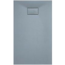 Bricozone - Piatto Doccia Spessore 2.6 Cm Resina smc Effetto Pietra Stone Ardesia Antiscivolo Riducibile Filopavimento Con Griglia Di Copertura