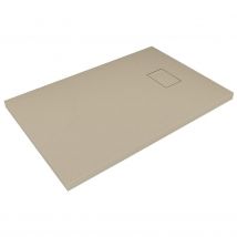 Arreditaly - Piatto Doccia Spessore 2.6 Cm Resina smc Effetto Pietra Stone Ardesia Antiscivolo Riducibile Filopavimento Con Griglia Di Copertura