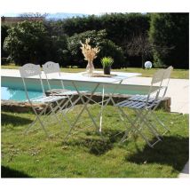 Venone - Ensemble table et chaises de jardin - 4 places - Blanc