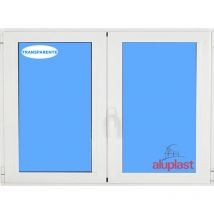 Eco-blu - Ventana pvc 1500x1185 Blanca 2 Hojas Oscilobatiente Vidrio Transparente