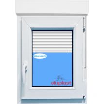 Fenêtre pvc 700x1155 oscillo-battant Blanc Droite avec Volet roulant Verre Transparent
