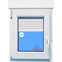 Eco-blu - Fenêtre pvc 800x1155 oscillo-battant Blanc Gauche avec Volet roulant Verre opaque
