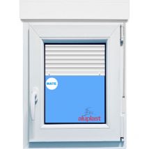 Eco-blu - Fenêtre pvc 800x1155 oscillo-battant Blanc Droite avec Volet roulant Verre opaque