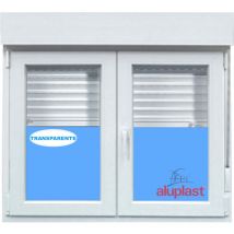Eco-blu - Ventana pvc con Persiana Vidrio Transparente - aluplast - 1200x1355 Blanca 2 Hojas Oscilobatiente