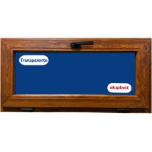 Winwindo - Ventana pvc Reforzado 1000x500 Roble Dorado Oscilante Transparente