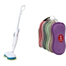 Venteo - balai electrique et 5 eponges nettoie tout + 1 gratuite - Balai vapeur automatique - Double tête rotative - Double-face avec grattoir