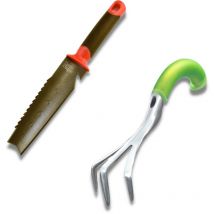 Venteo - Couteau de sol à main + Cultivateur manuel ergonomique - Outils multifonctions pour votre jardin - Jardinage - Coupe