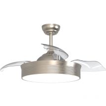 Sulion - Ventilador de techo retráctil con luz metalizado mediano
