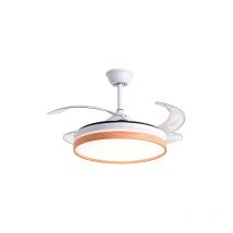 Interlusa - Ventilador dc cosmos mini blanco/haya, 4 aspas retráctiles, 48W led 300040006000K, Al.35xD.91/40cm
