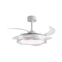Interlusa - Ventilador dc ondas blanca, 4 aspas retráctiles, 72W led 300040006000K