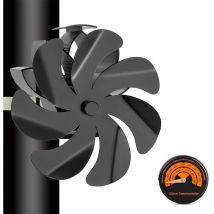 Bleosan - Ventilador de estufa de leña, ventilador para hogar silencioso con 7 aspas, alimentado por calor, para estufa de leña, chimenea, troncos de