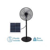Fabrilamp - cahersa- Ventilador de Pie solar rialto Negro 30W 3VEL