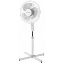 Ventilador de Piso Blanco, Volteno, Modelo Compacto y Potente, Ideal para Hogar u Oficina, 3 Velocidades y Cabezal Oscilante