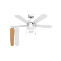 Universalblue - Ventilador de Techo con Aspas Reversibles Blanco 106cm