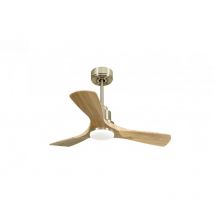 Tenerife de Klassfan Super destratificateur et ventilateur dc 106 cm Laiton pales bois clair avec Lumière dimmable 10 à 20 m²