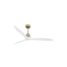 Klassfan - Tenerife - Super destratificateur et ventilateur dc 166 cm Laiton pales bois blanc sans Lumière 30 à 60 m²