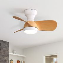 Sofucor - Ventilador de techo amarillo con motor de cc, aspas de abs, 23 pulgadas, 6 velocidades