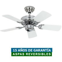 Casafan - Ventilador de techo 507502 classic royal 75cm blanco o mimbre/cromado