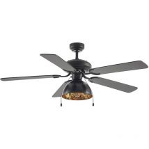 Lucande - Ventilador de techo con lámpara 'Shamoian' en Negro Metal