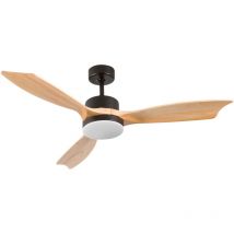 Thinia Home - Ventilador de Techo con Luz Nueva York, 6 Velocidades, 56W, Ø148 cm, 3 Aspas Madera, Mando a Distancia, Temporizador, Función