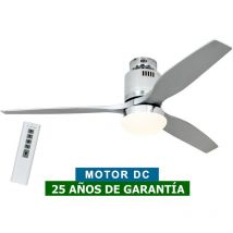 Casafan - Ventilador de techo con luz 93132314 aerodynamix eco 132 plateado/ cromo brillante