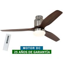 Ventilador de techo con luz CasaFan 93132331 AERODYNAMIX ECO 132 nuez/ cromo cepillado