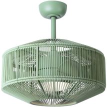 Ventilador de techo con luz LED verde