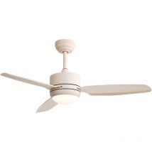 Yoleo - Ventilador de techo de 116,8 cm con luces, 3 aspas de abs, 6 velocidades, control remoto, motor cc, beige