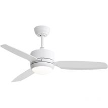 Yoleo - Ventilador de techo de 116,8 cm con luces, 3 aspas de abs, 6 velocidades, control remoto, motor de cc, color blanco
