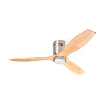 STEM Ventilador Diametro 1370mm Selección de temperatura de color Color niquel satinado Palas acabado de madera clara