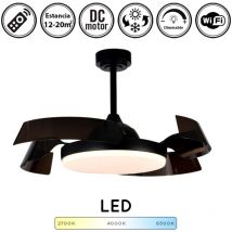 Bilake - Ventilador de techo con luz silencioso dc con mando Batán blanco 107 cm invierno-verano color luz regulable