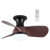 Ventilador de techo led Mancado Negro+Roble cct Dim (20W)