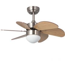 Techbrey - Ventilador de Techo Silencioso Orion efecto Madera 81cm Motor dc Plateado