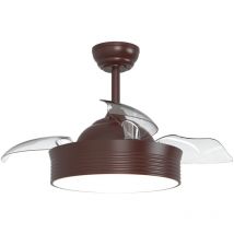 Sulion - Ventilador de techo retráctil con luz marrón oscuro