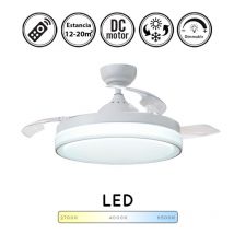 Bilake - Ventilador de techo manila motor dc 6 velocidades Lampara ventilador con luz led regulable 45W 6300Lm 3000K/4000K/6000K