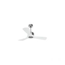 Modulo Regular Ring - Super destratificateur et ventilateur dc 106 cm chrome pales bois blanc sans Lumière 15 à 20 m²