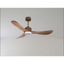 Klassfan - Modulo de Super destratificateur et ventilateur dc 106 cm Marron pales bois blanc Lumière dimmable 15 à 20 m²
