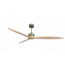 Klassfan - Modulo Latino iii - Super destratificateur et ventilateur dc 166 cm Laiton pales bois clair idéal 30 à 60 m²