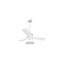Klassfan - Modulo de Super destratificateur et ventilateur dc 106 cm Blanc pales bois blanc Lumière dimmable 15 à 20 m²