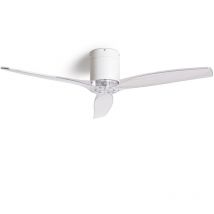Techbrey - Ventilador de Techo Silencioso Angistri Blanco 132cm Motor dc Blanco Sin Luz Controlador de Pared + Mando Wifi: False