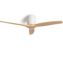 Techbrey - Ventilador de Techo Silencioso Angistri Blanco 132cm Motor dc Blanco Sin Luz Controlador de Pared + Mando Wifi: False